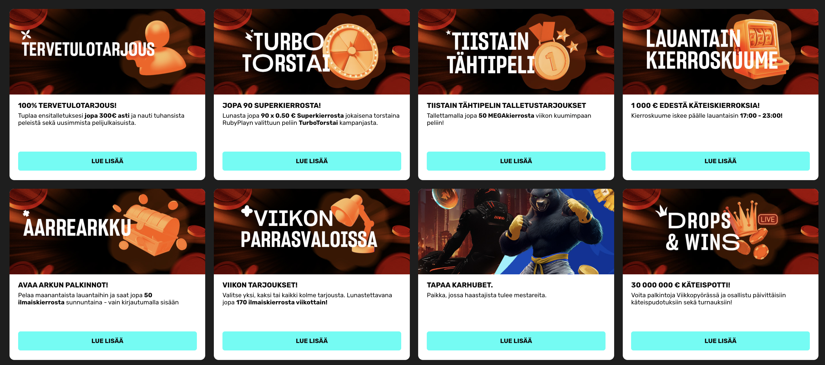 Suomessa parhaat uusimmat kasinobonukset